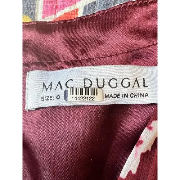 Leena for Mac Duggal Floral Chiffon Red Gown From Rent The Runway Size: XS 0 - Picture 10 of 13